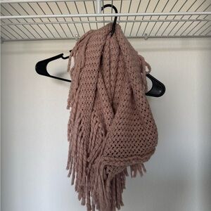 Studio Blush Knit Scarf with Fringe